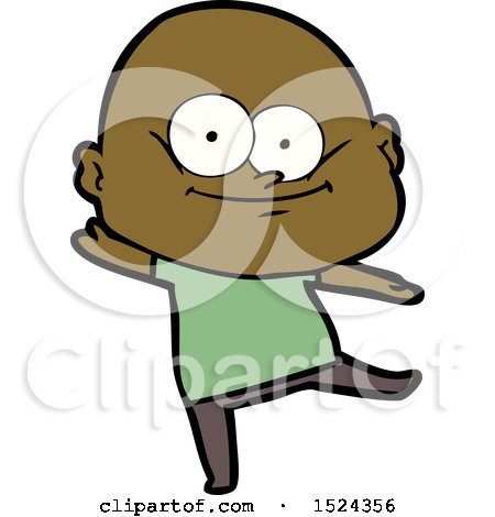 Cartoon Bald Man Staring by lineartestpilot