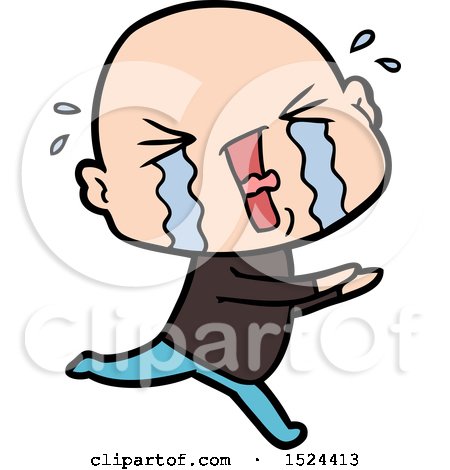 Cartoon Crying Bald Man by lineartestpilot