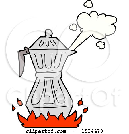 Cartoon Steaming Espresso Pot by lineartestpilot