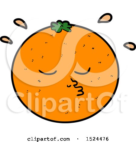 Cartoon Orange with Face by lineartestpilot