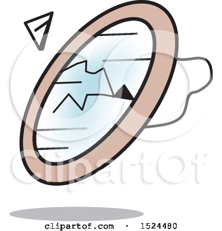 Clipart of a Superstition Scene of a Breaking Mirror - Royalty Free Vector Illustration by Johnny Sajem