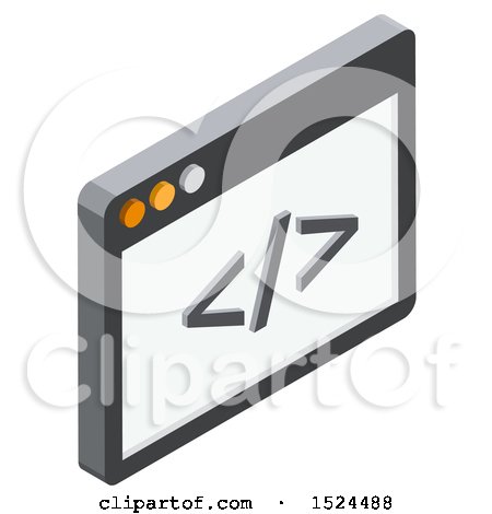 Clipart of a 3d Isometric Icon of a Web Browser - Royalty Free Vector Illustration by beboy