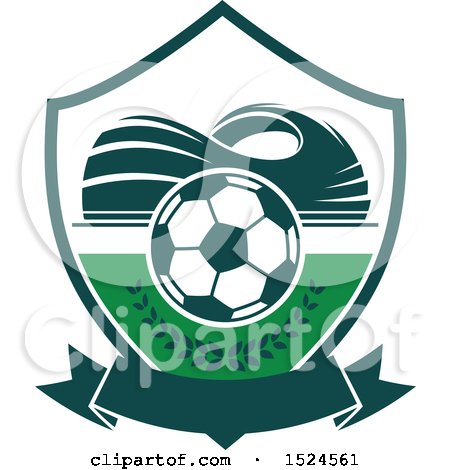 Clipart of a Green and White Soccer Design - Royalty Free Vector Illustration by Vector Tradition SM