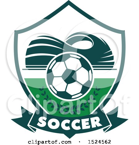 Clipart of a Green and White Soccer Design - Royalty Free Vector Illustration by Vector Tradition SM