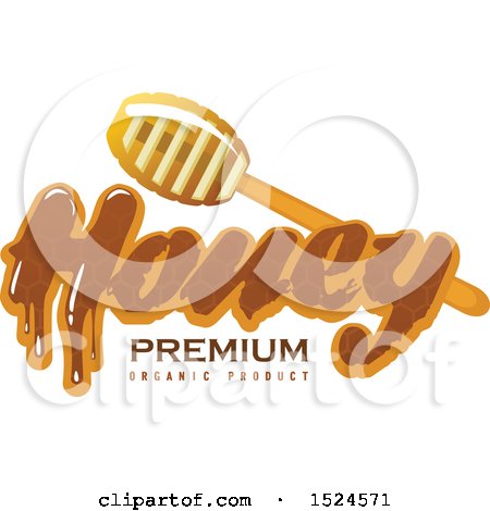 Clipart of a Honey Dipper with Text - Royalty Free Vector Illustration by Vector Tradition SM