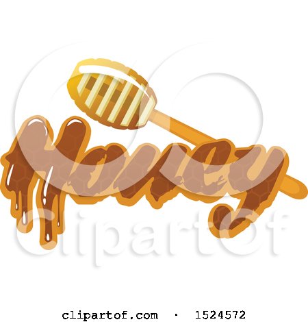 Clipart of a Honey Dipper and Text - Royalty Free Vector Illustration by Vector Tradition SM