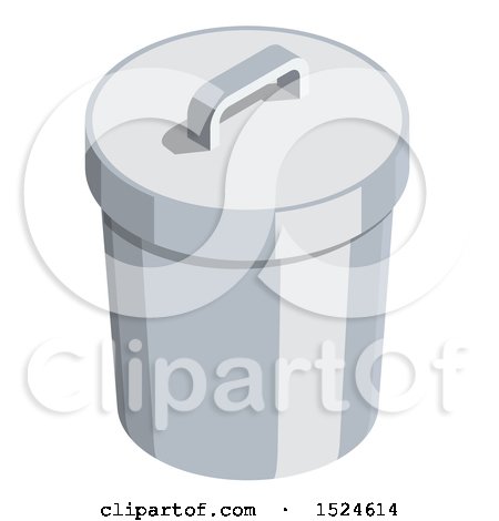 Clipart of a 3d Isometric Trash Bin Icon - Royalty Free Vector Illustration by beboy