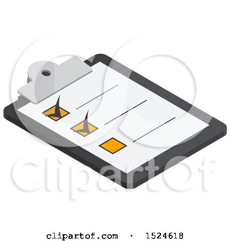 Clipart of a 3d Isometric Clipboard Checklist Icon - Royalty Free Vector Illustration by beboy