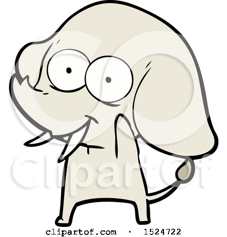 Happy Cartoon Elephant by lineartestpilot