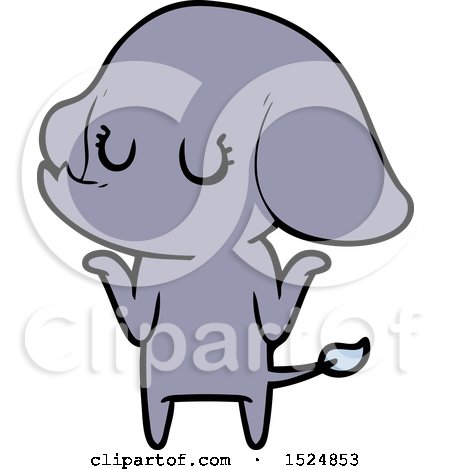 Cute Cartoon Elephant Shrugging Shoulders by lineartestpilot
