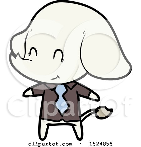 Cute Cartoon Elephant Boss by lineartestpilot