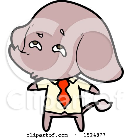 Cartoon Elephant Boss Remembering by lineartestpilot