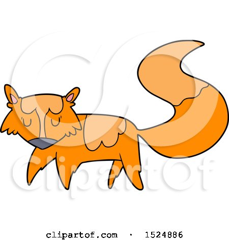 Clipart Of A Cartoon Fox - Royalty Free Vector Illustration by lineartestpilot