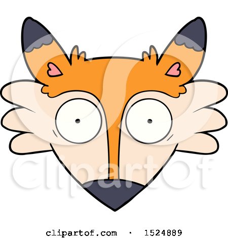 Clipart Of A Cartoon Fox Fac - Royalty Free Vector Illustration by lineartestpilot