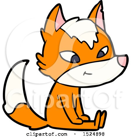 Clipart Of A Cartoon Fox sitting - Royalty Free Vector Illustration by lineartestpilot