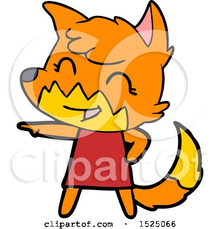 Happy Cartoon Fox by lineartestpilot