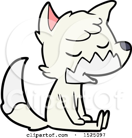 Friendly Cartoon Sitting Fox by lineartestpilot
