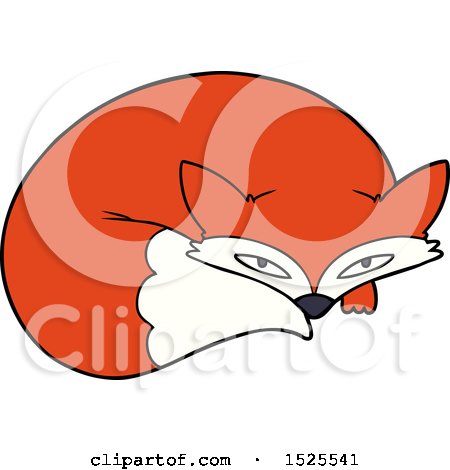 Cartoon Curled up Fox by lineartestpilot