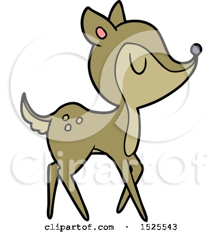 Cartoon Clipart Of a Happy Deer by lineartestpilot