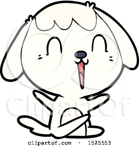 Cute Cartoon Dog Crying by lineartestpilot