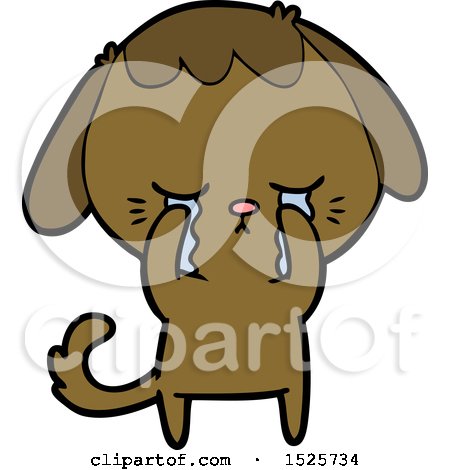 Cute Puppy Crying Cartoon by lineartestpilot