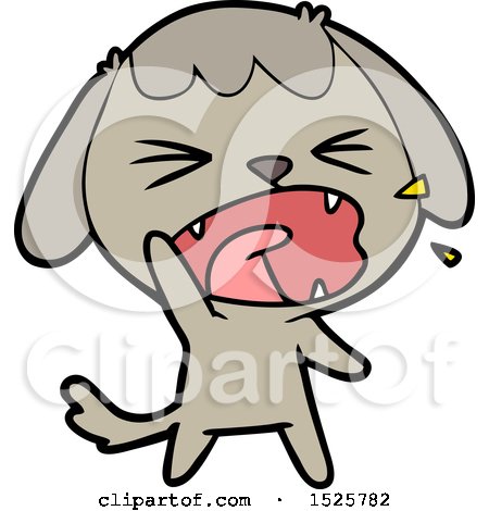 Cute Cartoon Dog Barking by lineartestpilot
