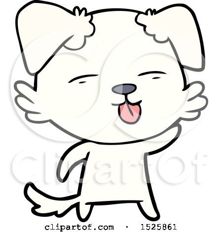 Cartoon Dog Sticking out Tongue by lineartestpilot