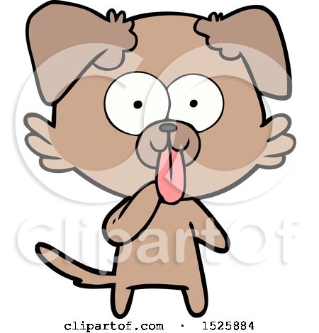 Cartoon Dog with Tongue Sticking out by lineartestpilot