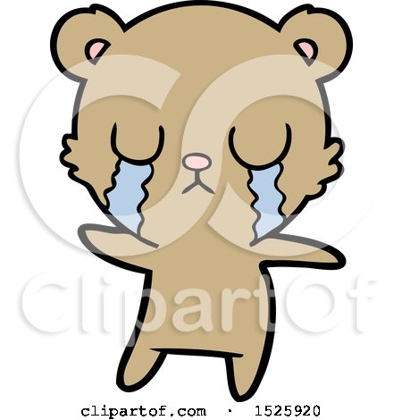 Cartoon Bear Crying by lineartestpilot