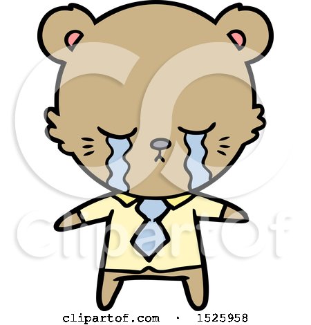 Cartoon Business Bear Crying by lineartestpilot