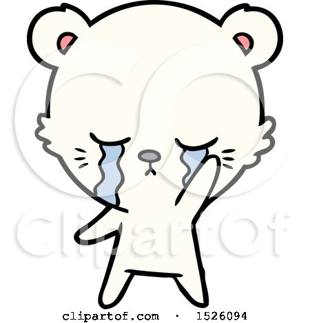 Crying Cartoon Polar bear by lineartestpilot