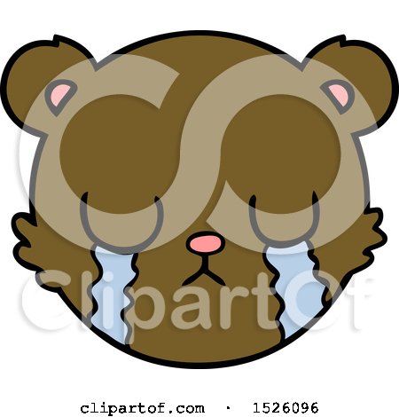 Cute Cartoon Teddy Bear Face Crying by lineartestpilot