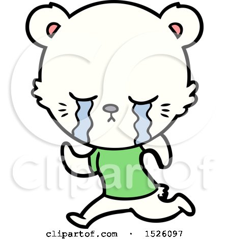 Sad Little Polar Bear Cartoon by lineartestpilot