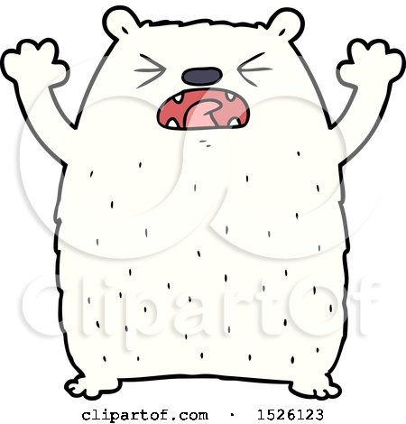 Cartoon Polar Bear Roaring by lineartestpilot