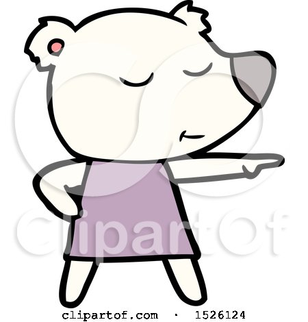 Cartoon Polar Bear Wearing Dress by lineartestpilot