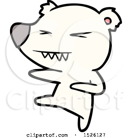 Kicking Polar Bear Cartoon by lineartestpilot