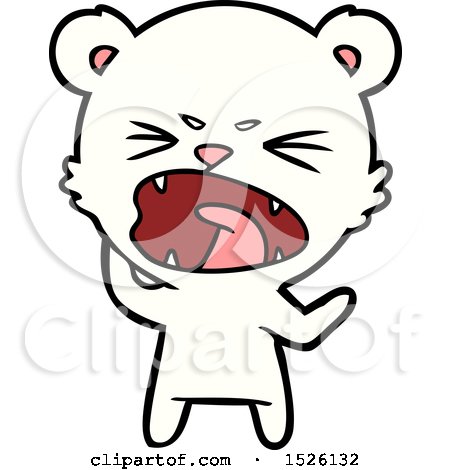 Angry Polar Bear Cartoon by lineartestpilot