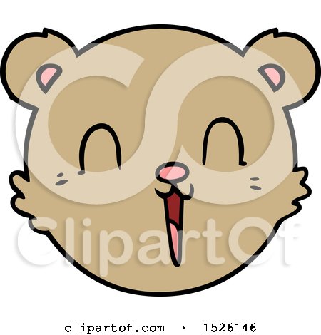 Cute Cartoon Teddy Bear Face by lineartestpilot