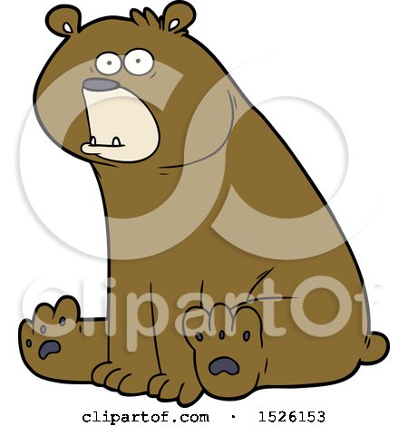 Funny Cartoon Bear by lineartestpilot