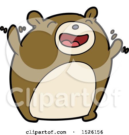 Cartoon Bear Laughing by lineartestpilot