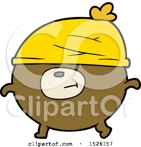 Cartoon Bear Wearing Hat by lineartestpilot