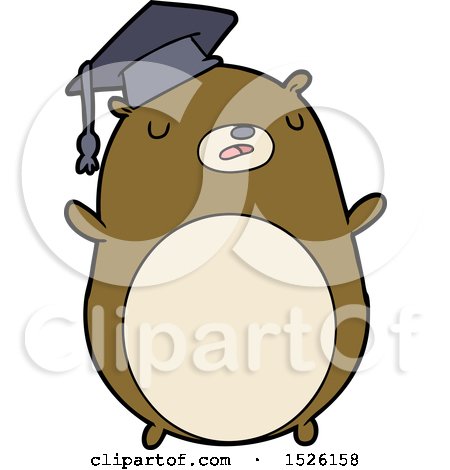 Cartoon Graduate Bear by lineartestpilot