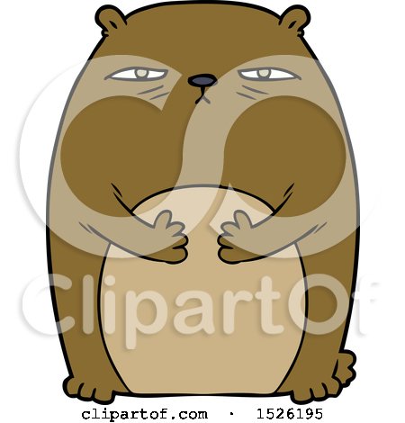 Cartoon Tired Annoyed Bear by lineartestpilot