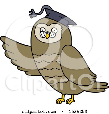 Cartoon Owl Graduate by lineartestpilot