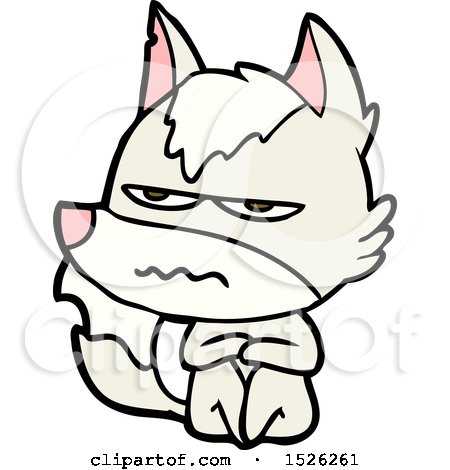 Cartoon Annoyed Wolf by lineartestpilot