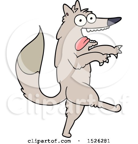 Crazed Cartoon Wolf by lineartestpilot