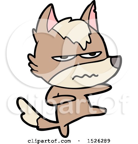 Cartoon Annoyed Wolf by lineartestpilot