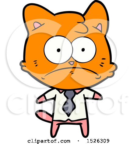 Cartoon Nervous Business Cat by lineartestpilot