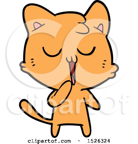 Cartoon Cat Yawning by lineartestpilot