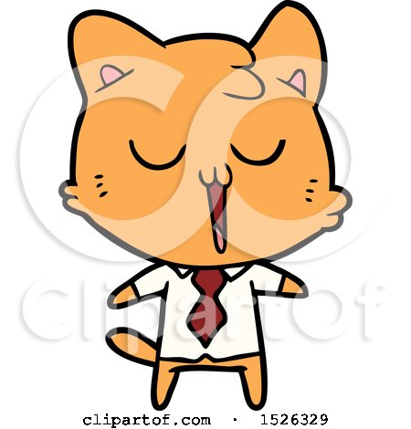 Cartoon Cat in Shirt and Tie by lineartestpilot